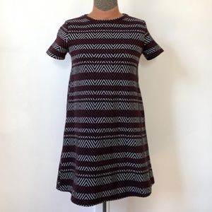 Zara mod a-line swing dress in zigzag